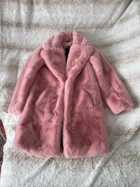 Apparis x Juicy Couture Stella Faux Fur Coat in Pink size XS